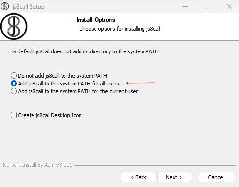 Add JS8Call to PATH